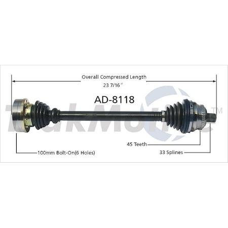 Surtrack Axle Cv Axle Shaft, Ad-8118 AD-8118